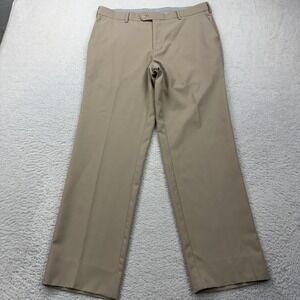Peter Millar Crown Sport Mens Khaki Flat Front Chino Pants Size 34x32